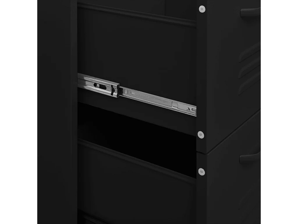 Armoire à tiroirs Noir 80x35x101,5 cm Acier