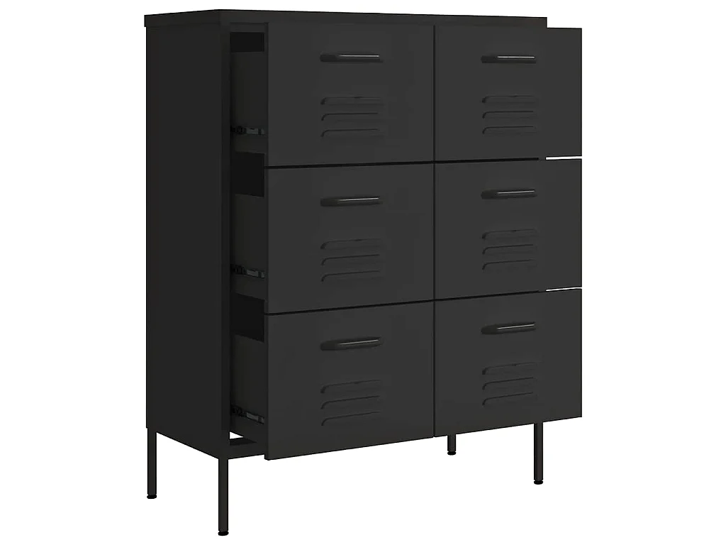Ladekast 80x35x101,5 cm staal zwart