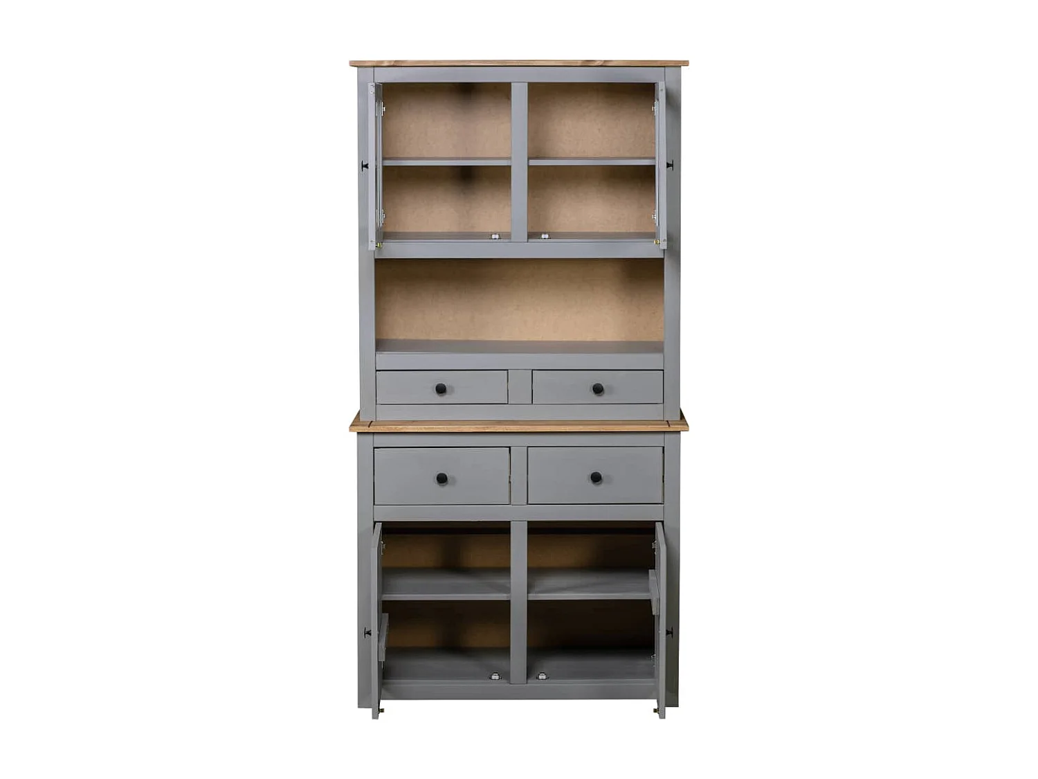 Buffet haut Gris 93x40,5x180 cm Pin Gamme Panama