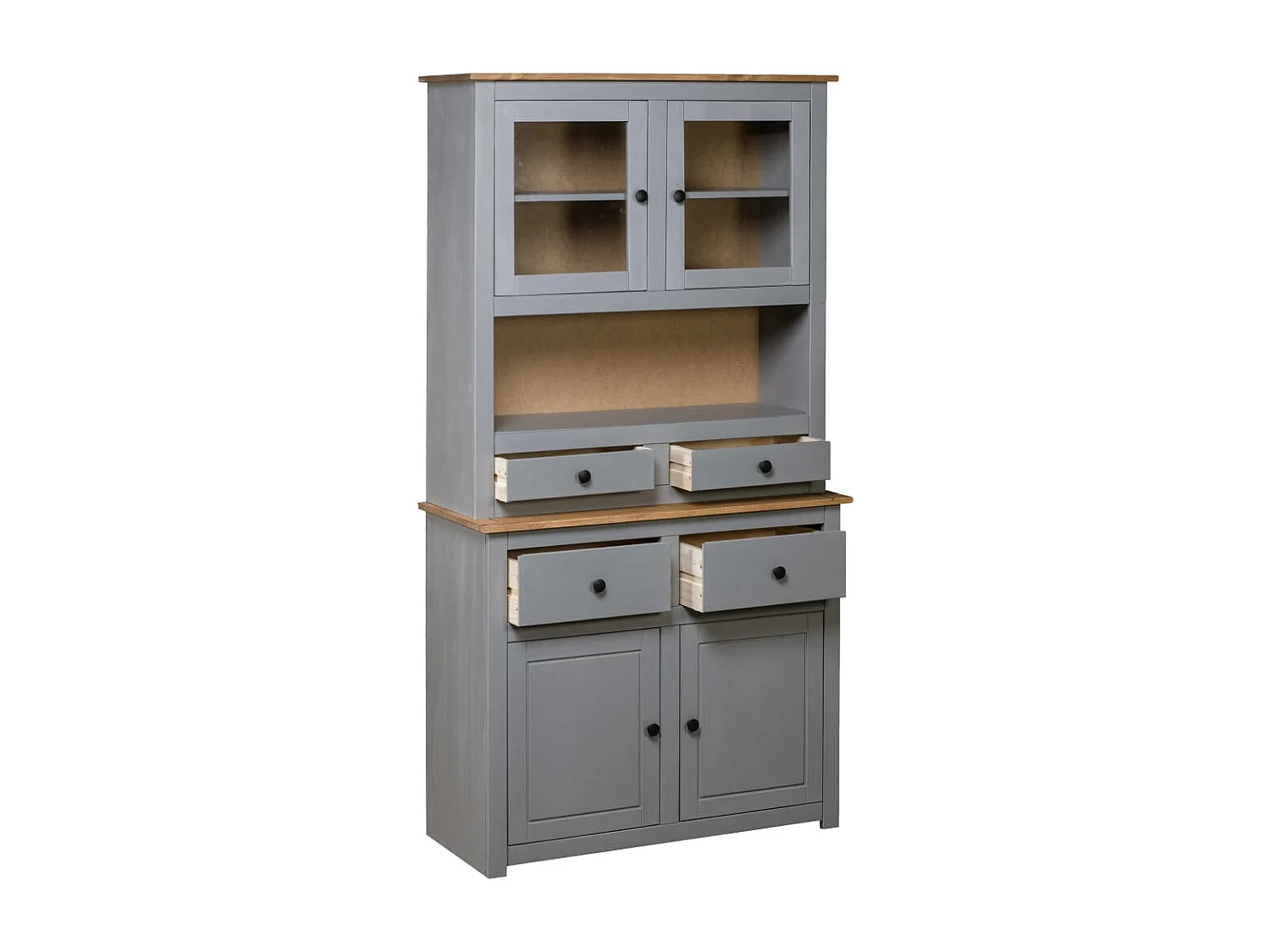 Buffet haut Gris 93x40,5x180 cm Pin Gamme Panama