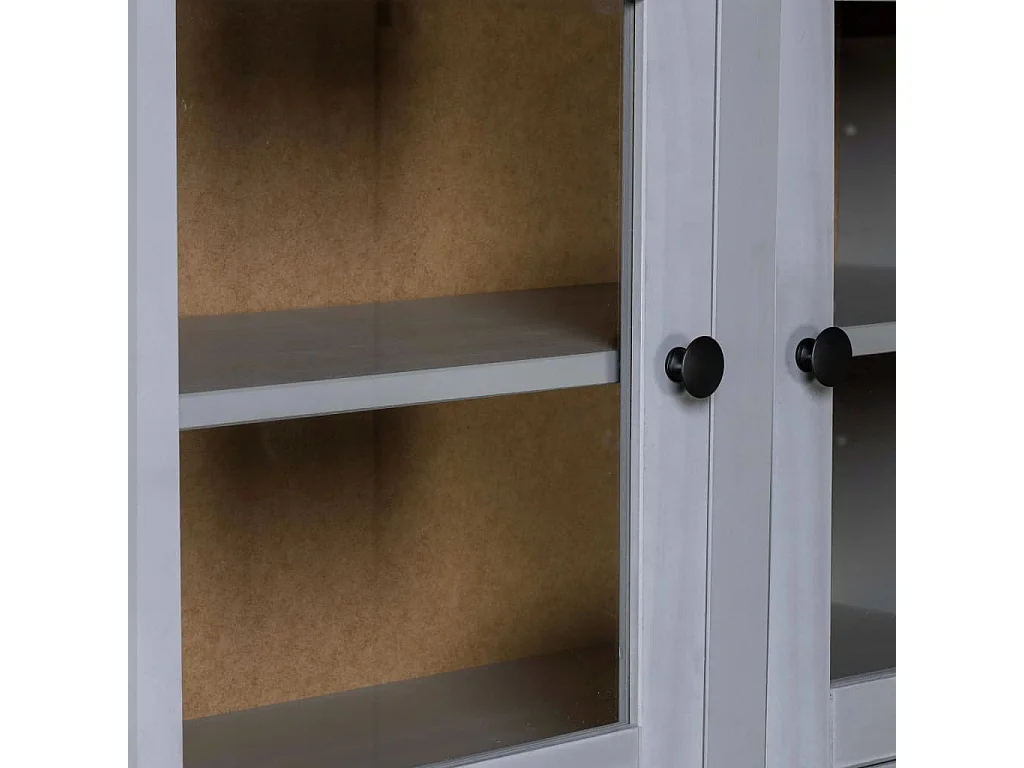 Buffet haut Gris 93x40,5x180 cm Pin Gamme Panama