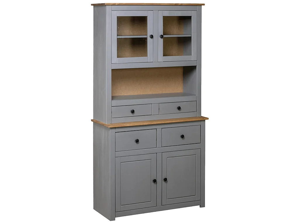 Buffet haut Gris 93x40,5x180 cm Pin Gamme Panama