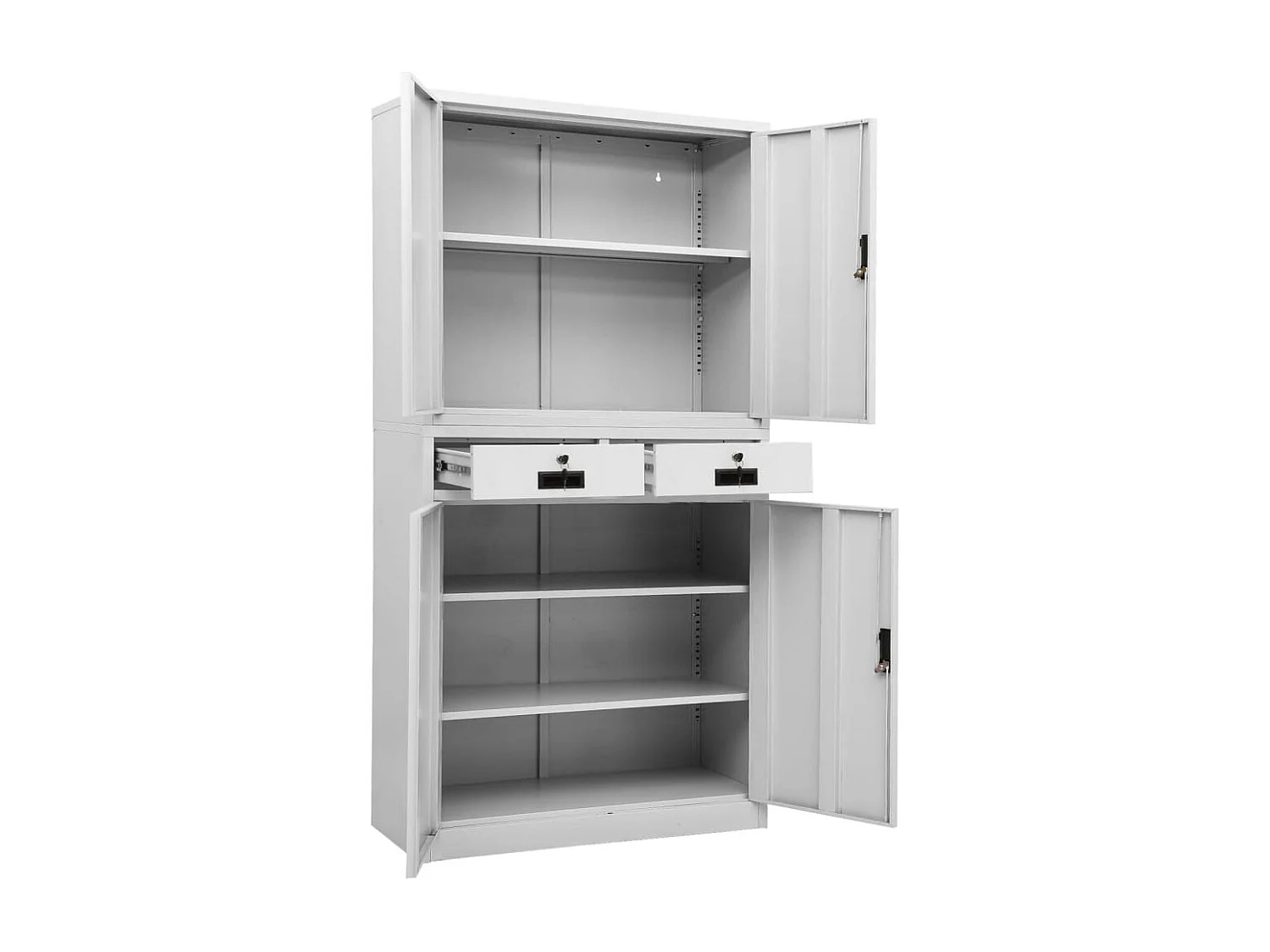 Büroschrank Hellgrau 90x40x180 cm Stahl