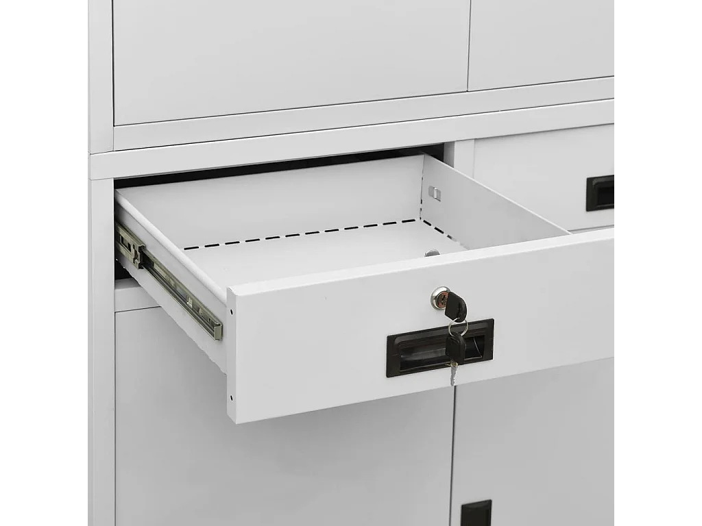 Büroschrank Hellgrau 90x40x180 cm Stahl