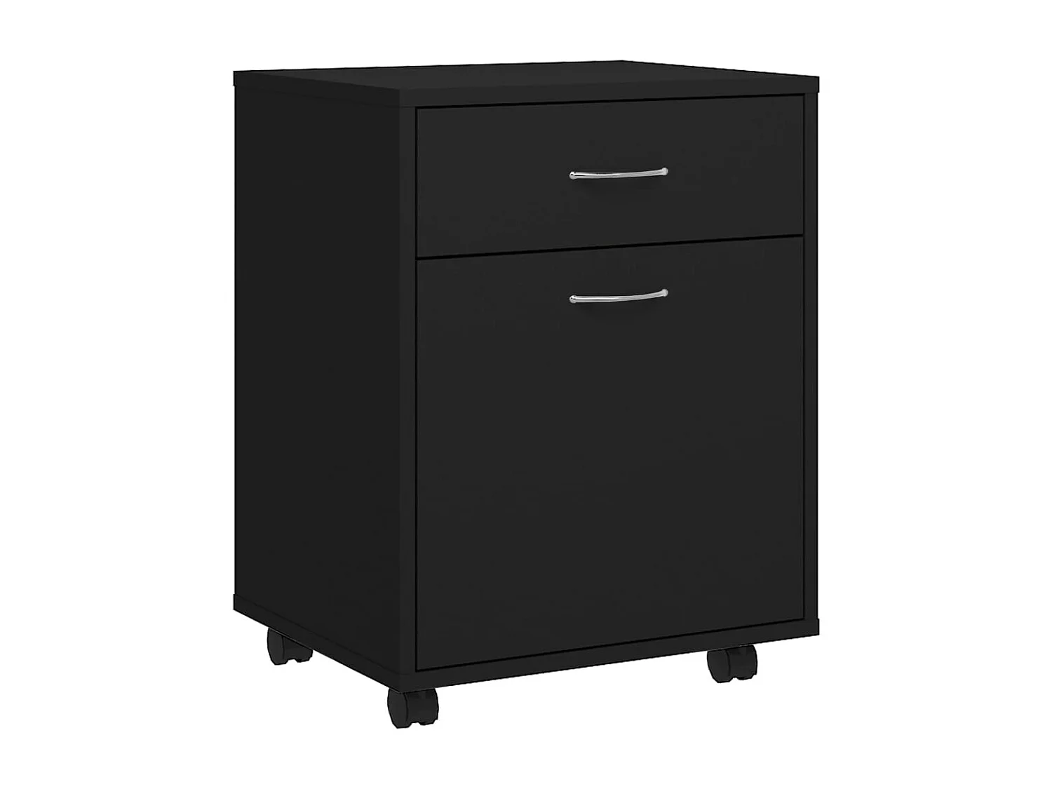 Armoire à roulettes Noir 45x38x54 cm Bois d’ingénierie