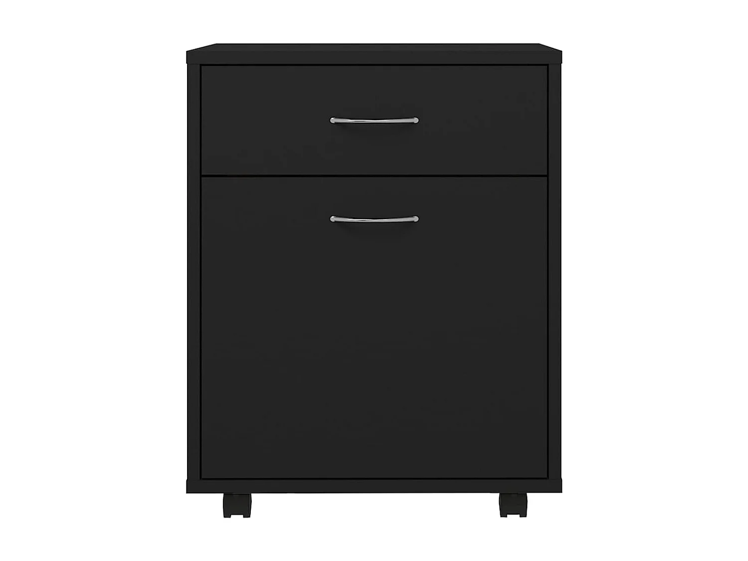 Armoire à roulettes Noir 45x38x54 cm Bois d’ingénierie