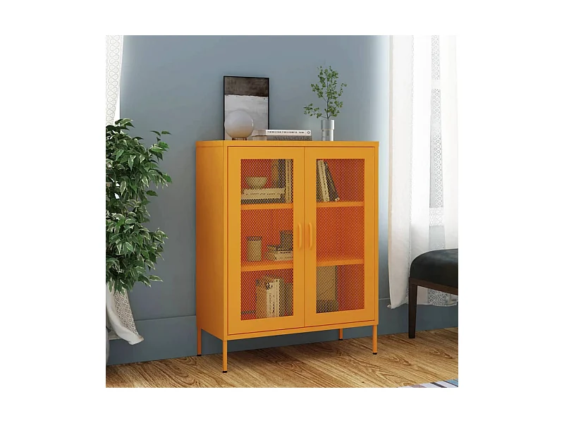 Armadio portaoggetti Giallo Senape 80x35x101,5 cm Acciaio