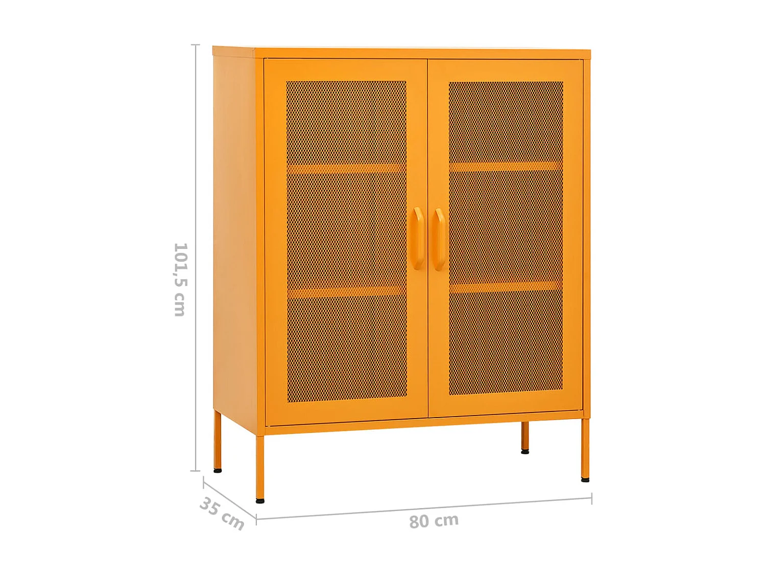 Armadio portaoggetti Giallo Senape 80x35x101,5 cm Acciaio