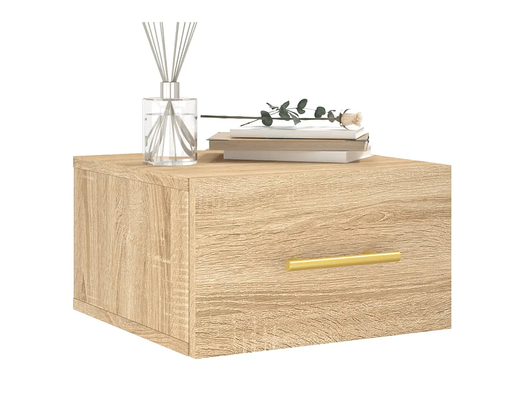 Table de chevet murale chêne sonoma 35x35x20 cm