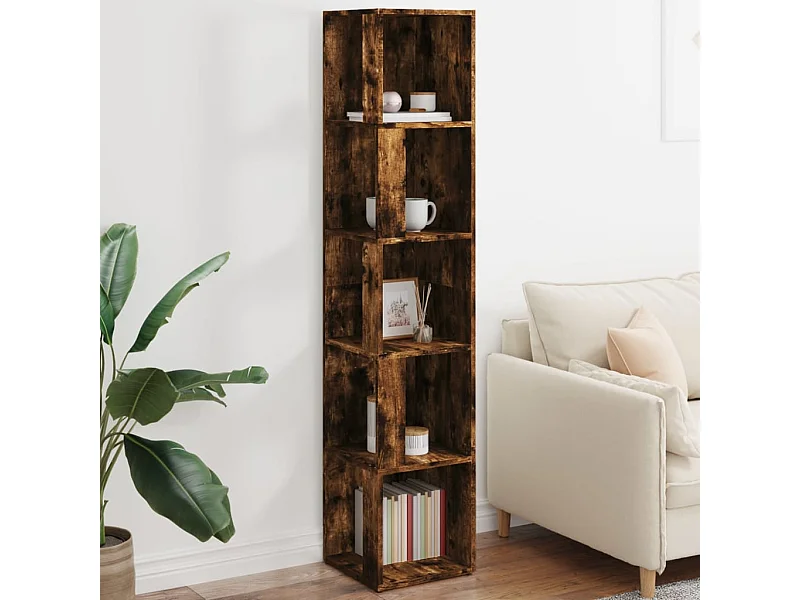 Armoire d'angle Chêne fumé 33x33x164,5 cm Bois d'ingénierie