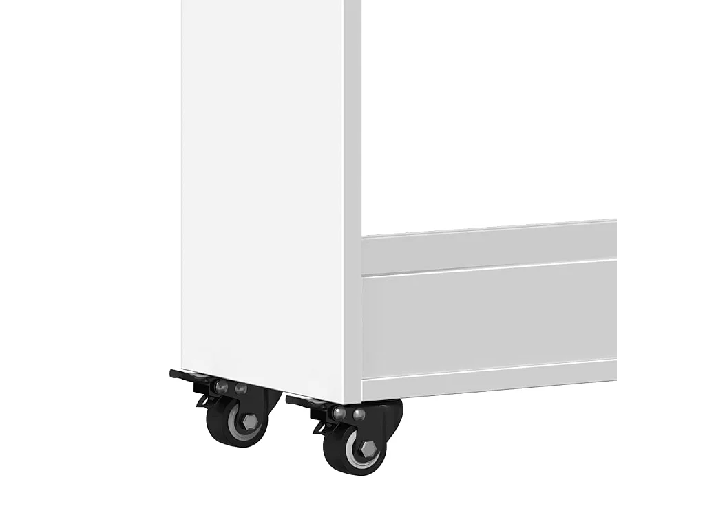 Schrank mit Rollen Weiß 60x22x79 cm Holzwerkstoff