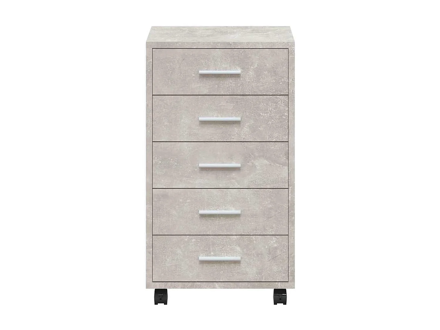 Schubladenschrank mit Rollen Betongrau Holzwerkstoff