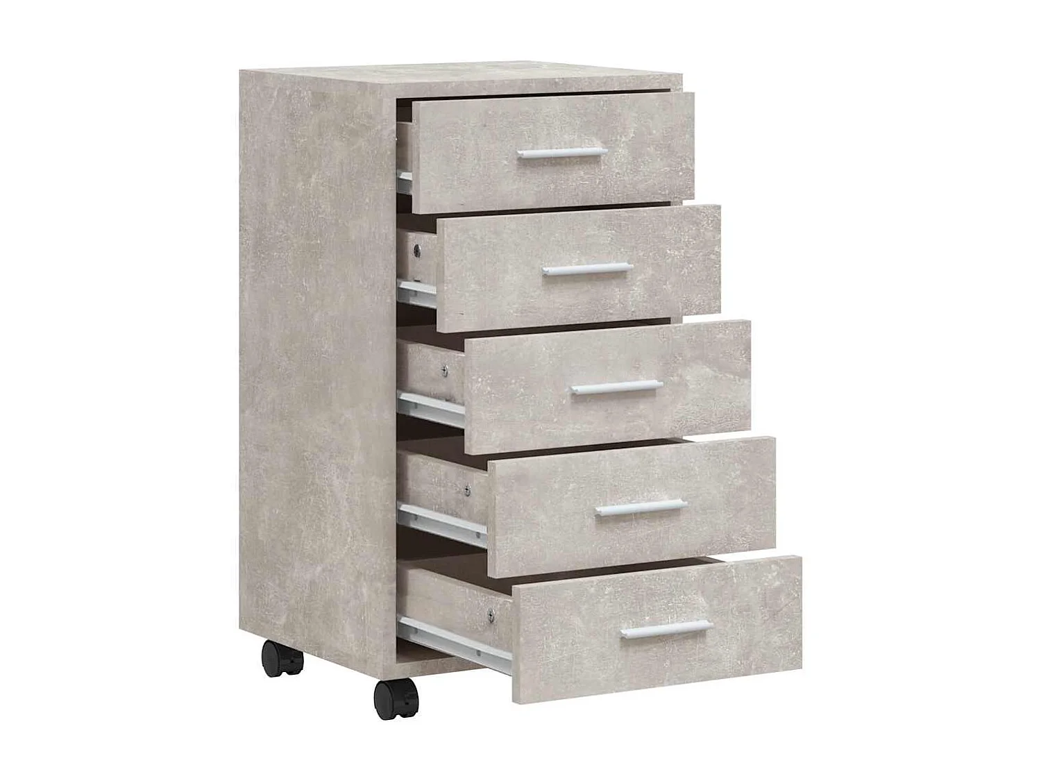 Armoire à tiroirs avec roulettes Gris béton Bois d'ingénierie
