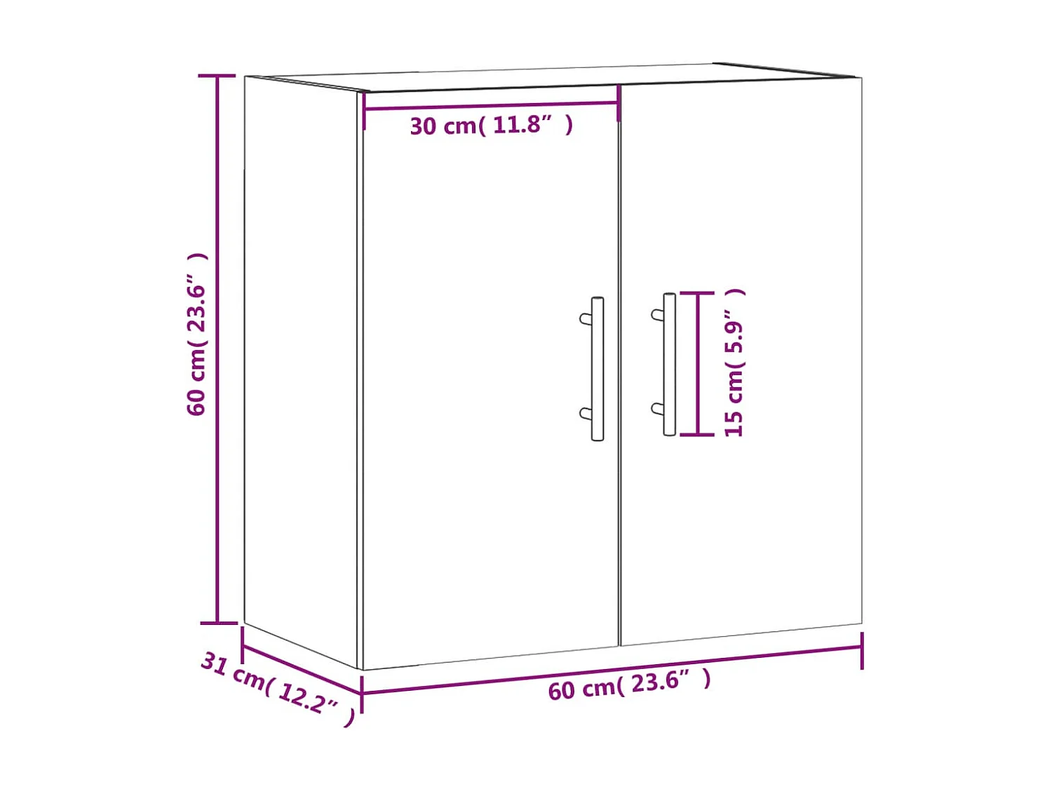 Armoire murale blanc 60x31x60 cm bois d'ingénierie