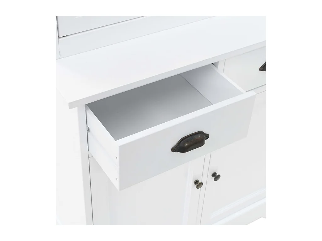 Vaisselier avec 4 portes MDF et Bois de pin 80x40x180 cm