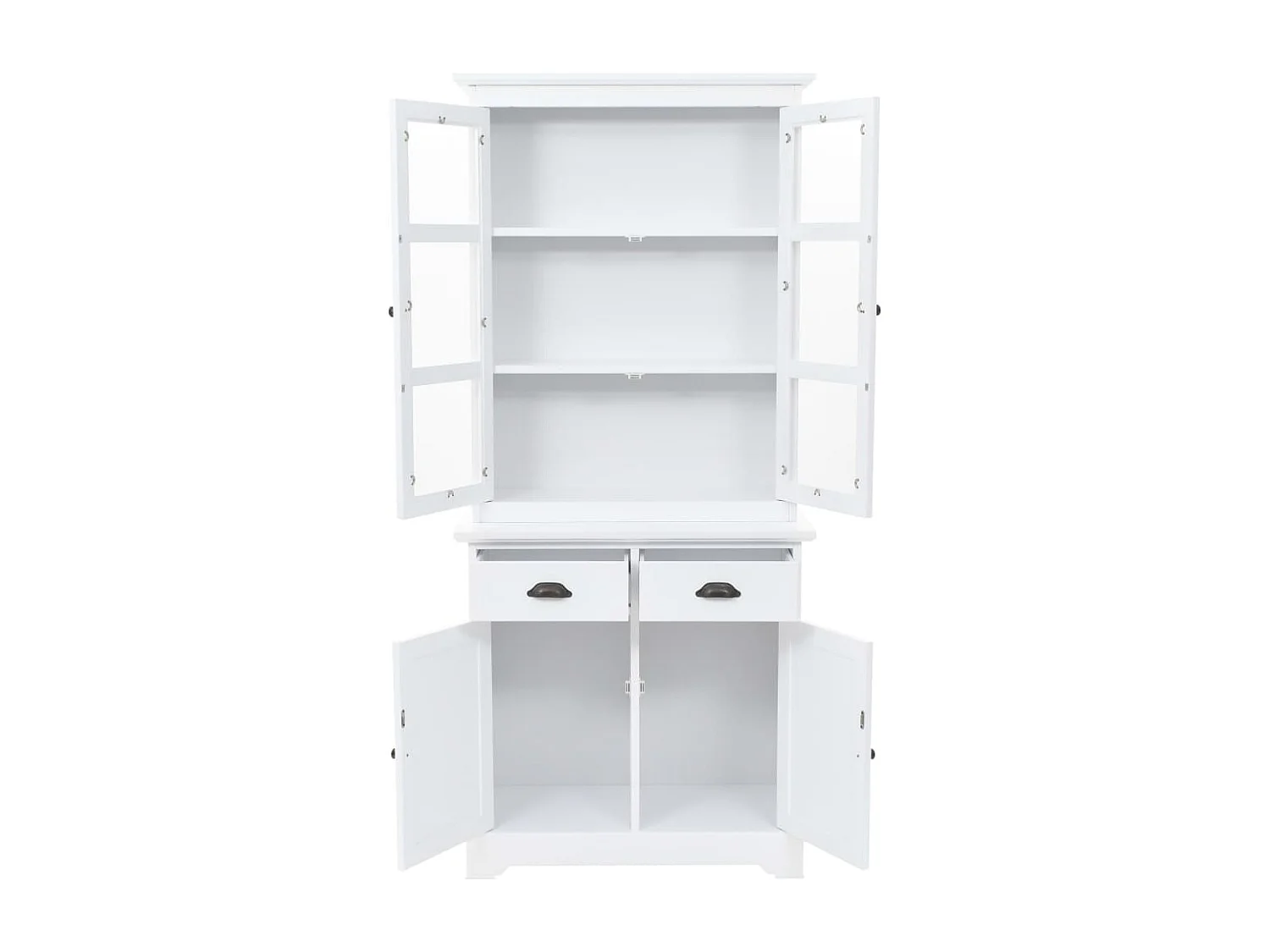 Vaisselier avec 4 portes MDF et Bois de pin 80x40x180 cm