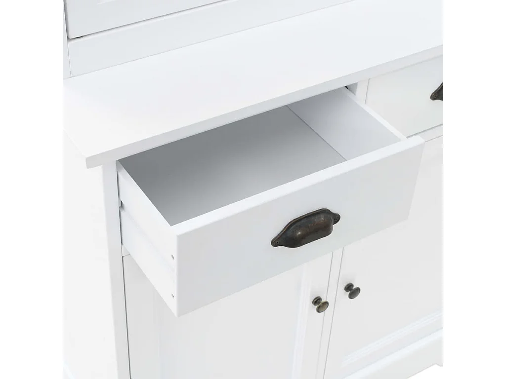 Vaisselier avec 4 portes MDF et Bois de pin 80x40x180 cm