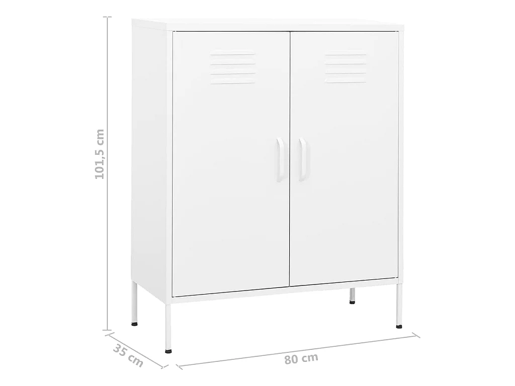 Armadietto Bianco 80x35x101,5 cm in Acciaio