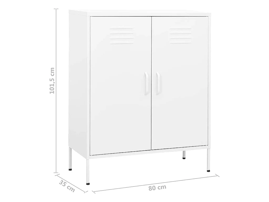 Armadietto Bianco 80x35x101,5 cm in Acciaio