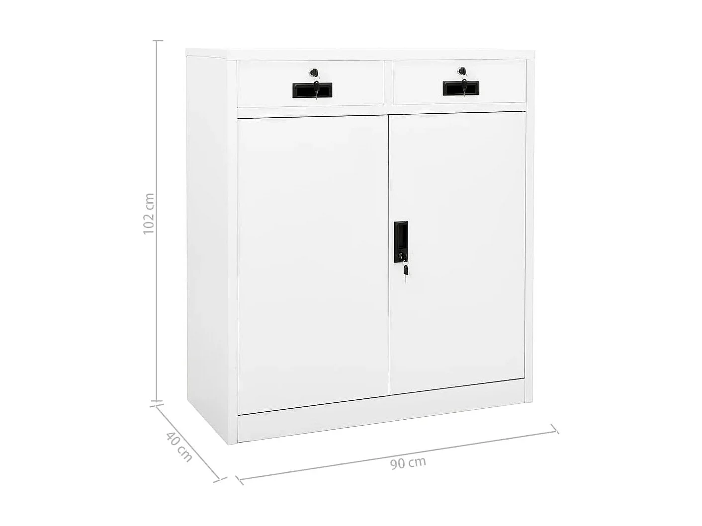 Büroschrank Weiß 90x40x102 cm Stahl