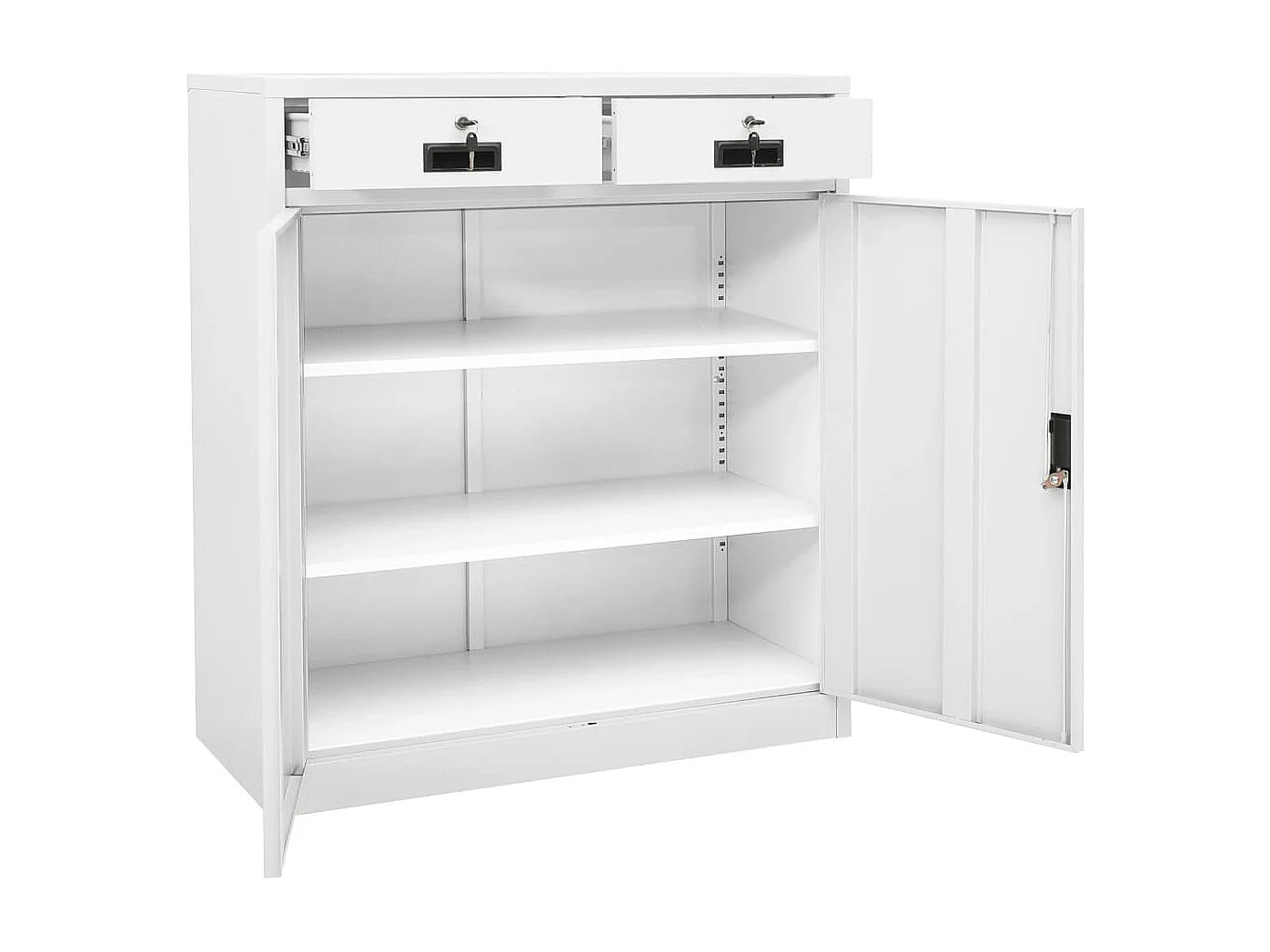 Büroschrank Weiß 90x40x102 cm Stahl