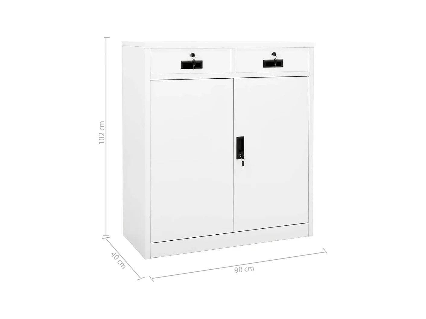 Armoire de bureau Blanc 90x40x102 cm Acier