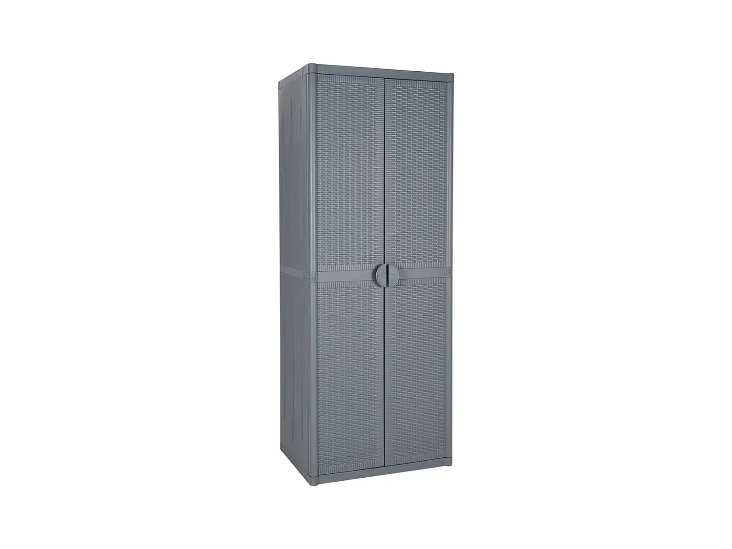 Armadio da Giardino Grigio 65x45x172 cm in Rattan PP