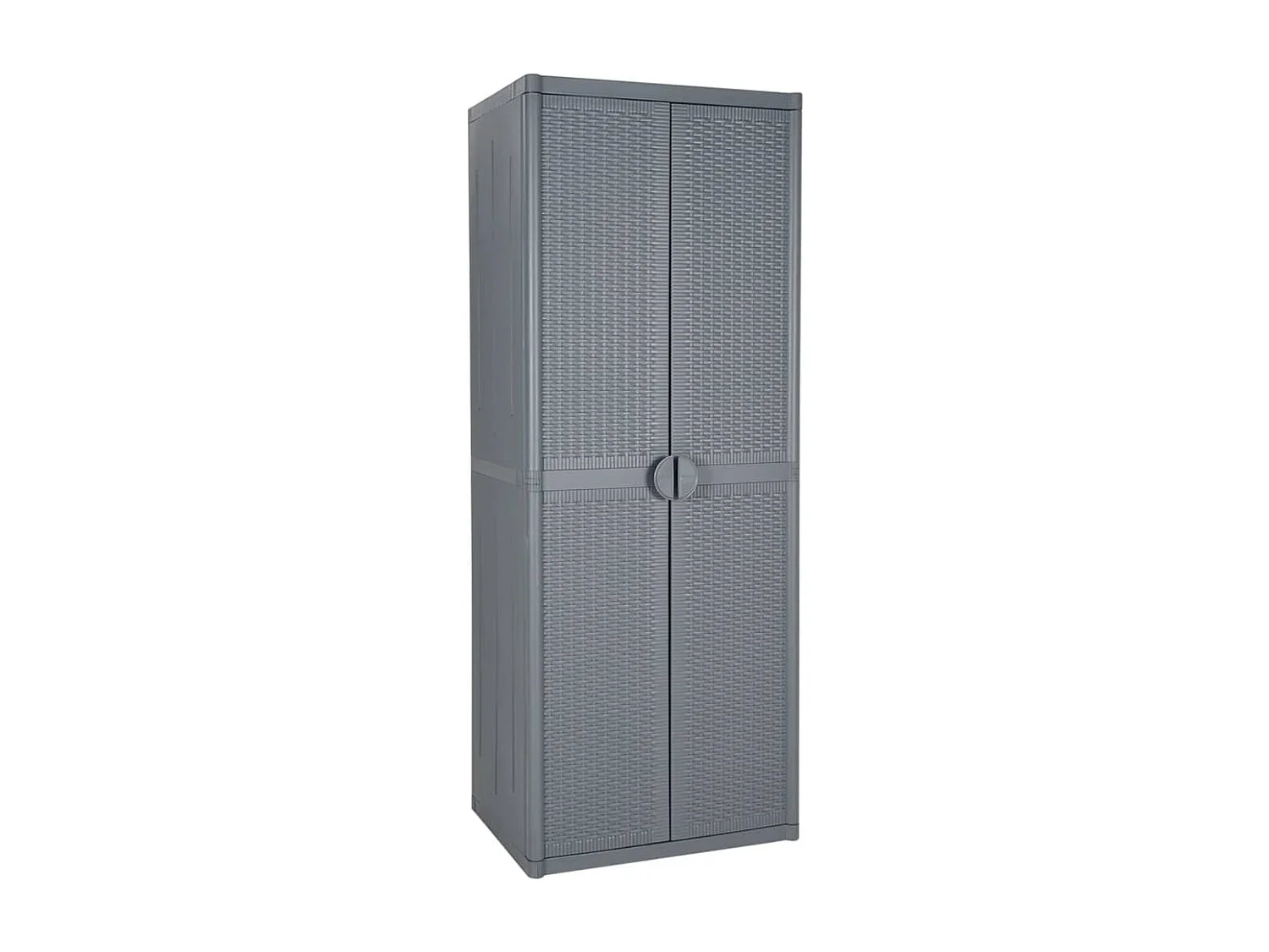 Armario de almacenaje para jardín PP ratán gris 65x45x172 cm