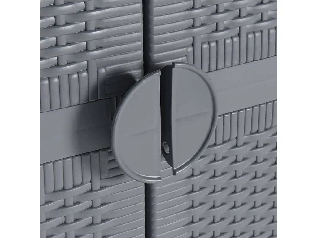 Armario de almacenaje para jardín PP ratán gris 65x45x172 cm