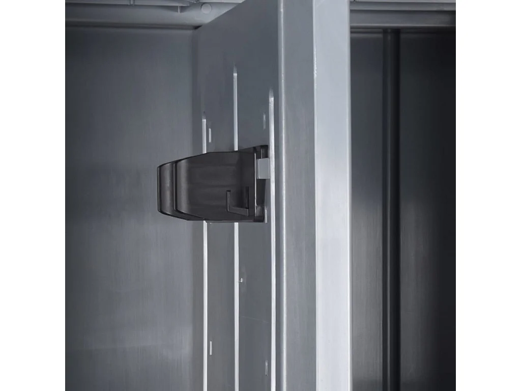 Armario de almacenaje para jardín PP ratán gris 65x45x172 cm