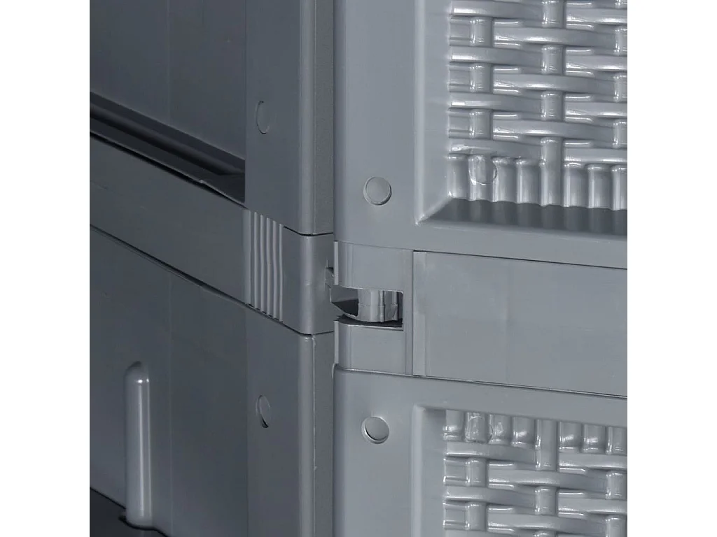 Armario de almacenaje para jardín PP ratán gris 65x45x172 cm