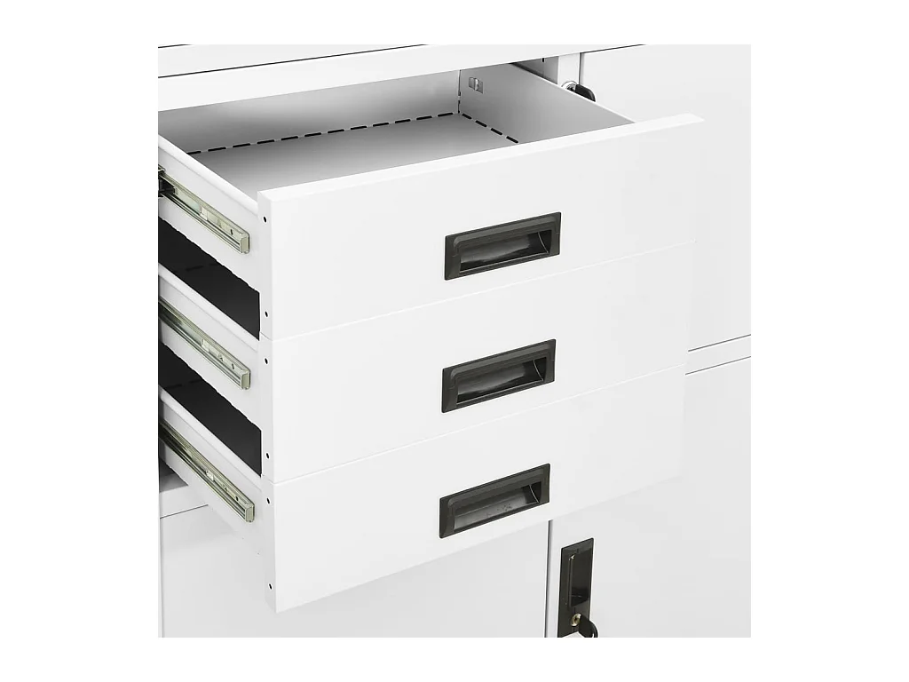 Armoire de bureau Blanc 90x40x180 cm Acier