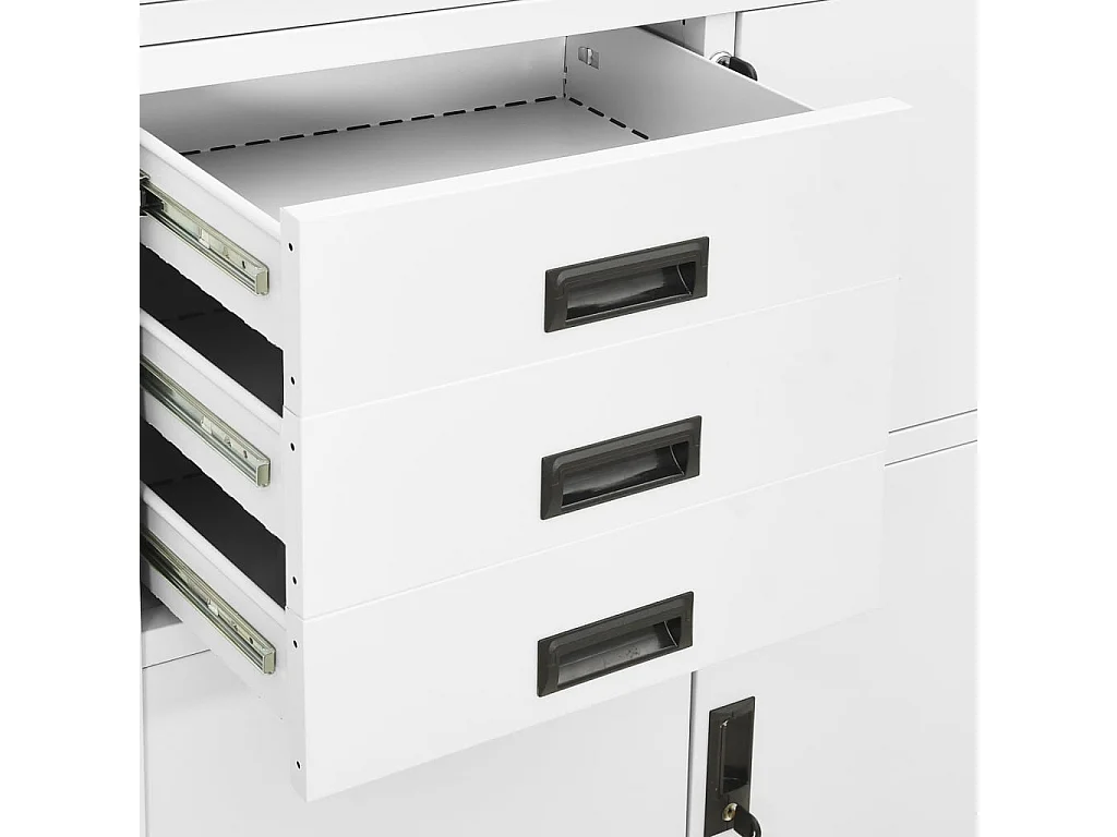 Armoire de bureau Blanc 90x40x180 cm Acier