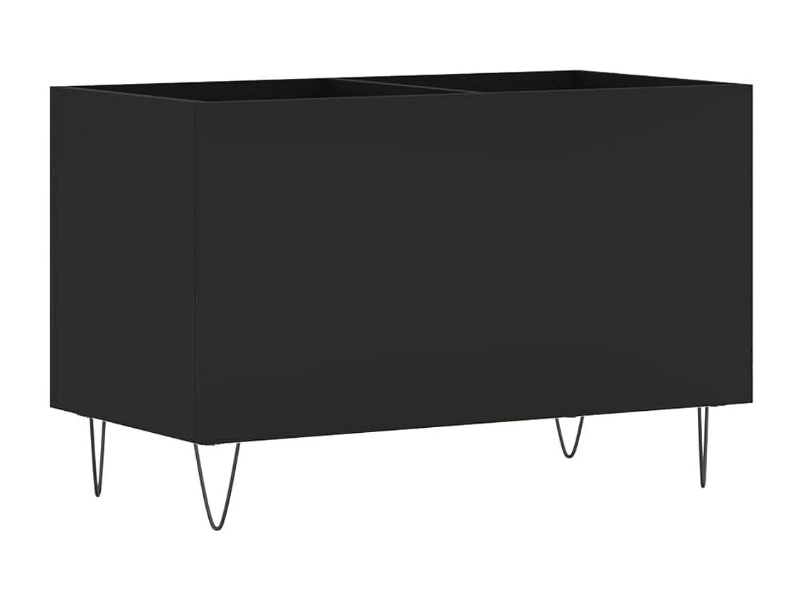 Mueble para discos madera contrachapada negro 74,5x38x48 cm