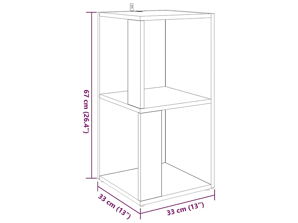 Mueble de esquina madera de ingeniería gris 33x33x67 cm