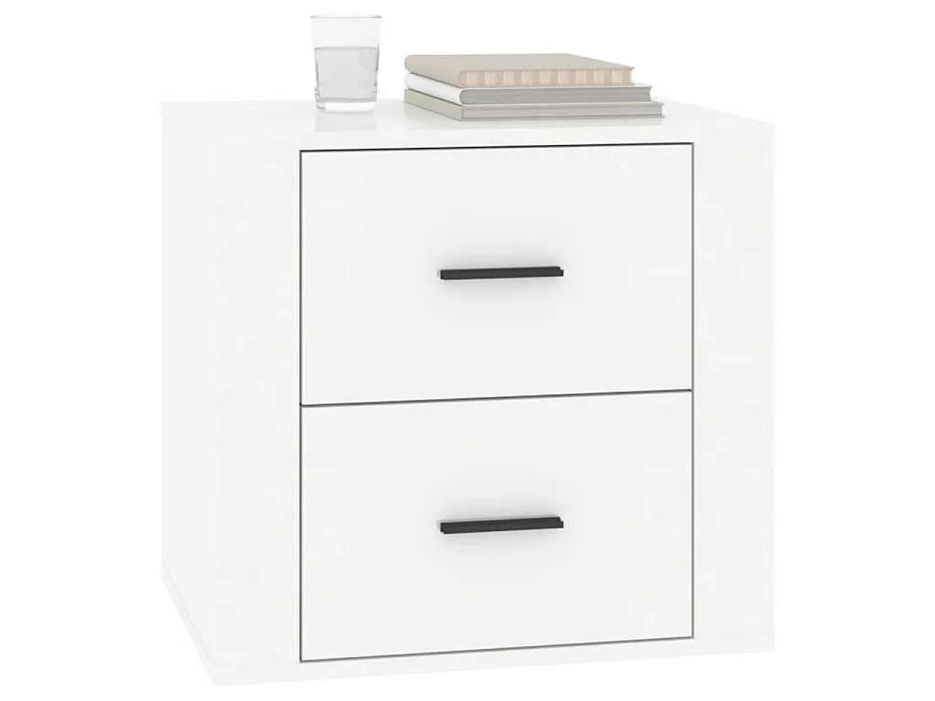 Comodino Bianco Lucido 50x39x47 cm