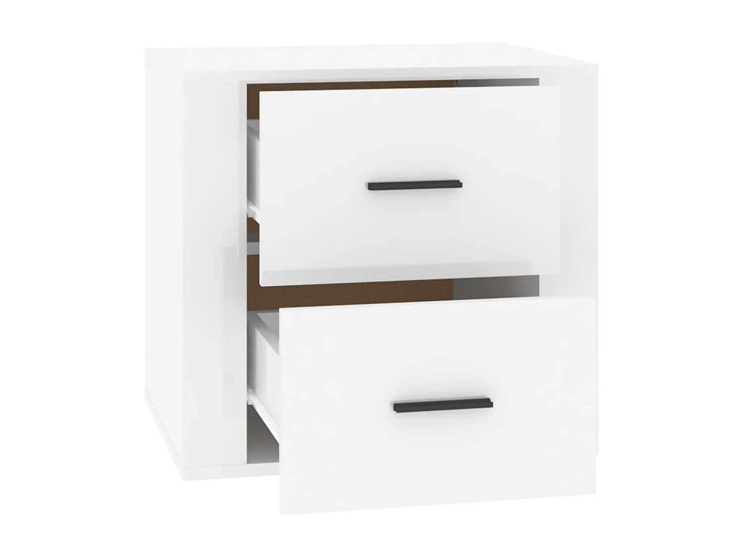 Comodino Bianco Lucido 50x39x47 cm