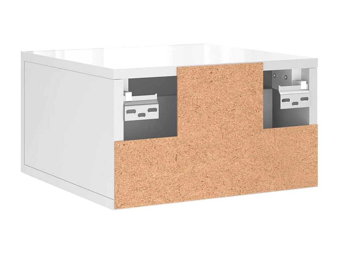 Tables de chevet murales 2 pcs blanc brillant 35x35x20 cm