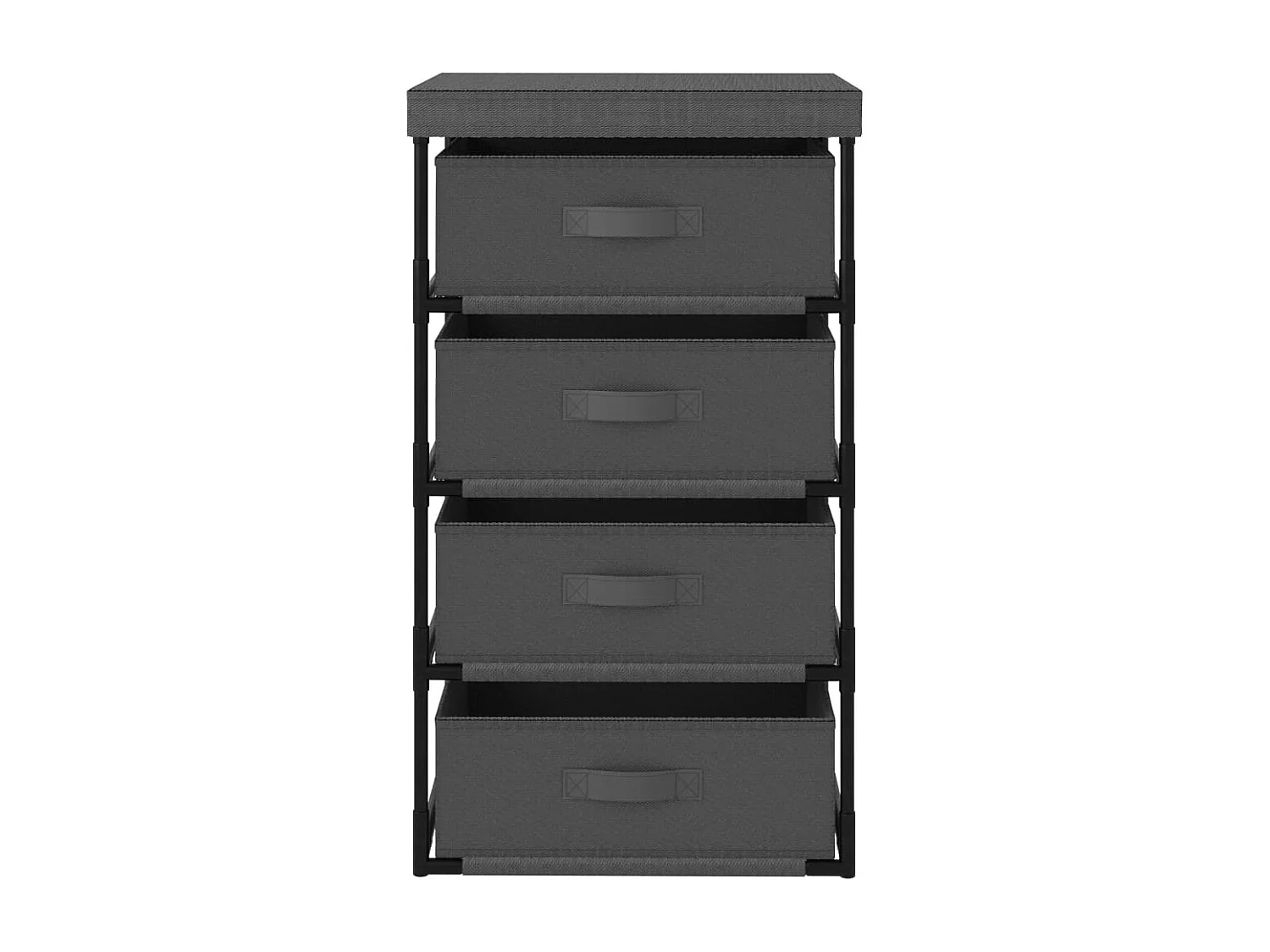 Estante de almacenamiento 4 cestas de tela acero gris