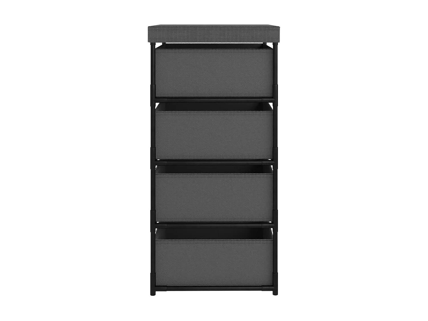 Estante de almacenamiento 4 cestas de tela acero gris