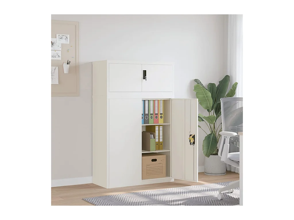 Armadio Classificatore Bianco 90x40x145 cm in Acciaio