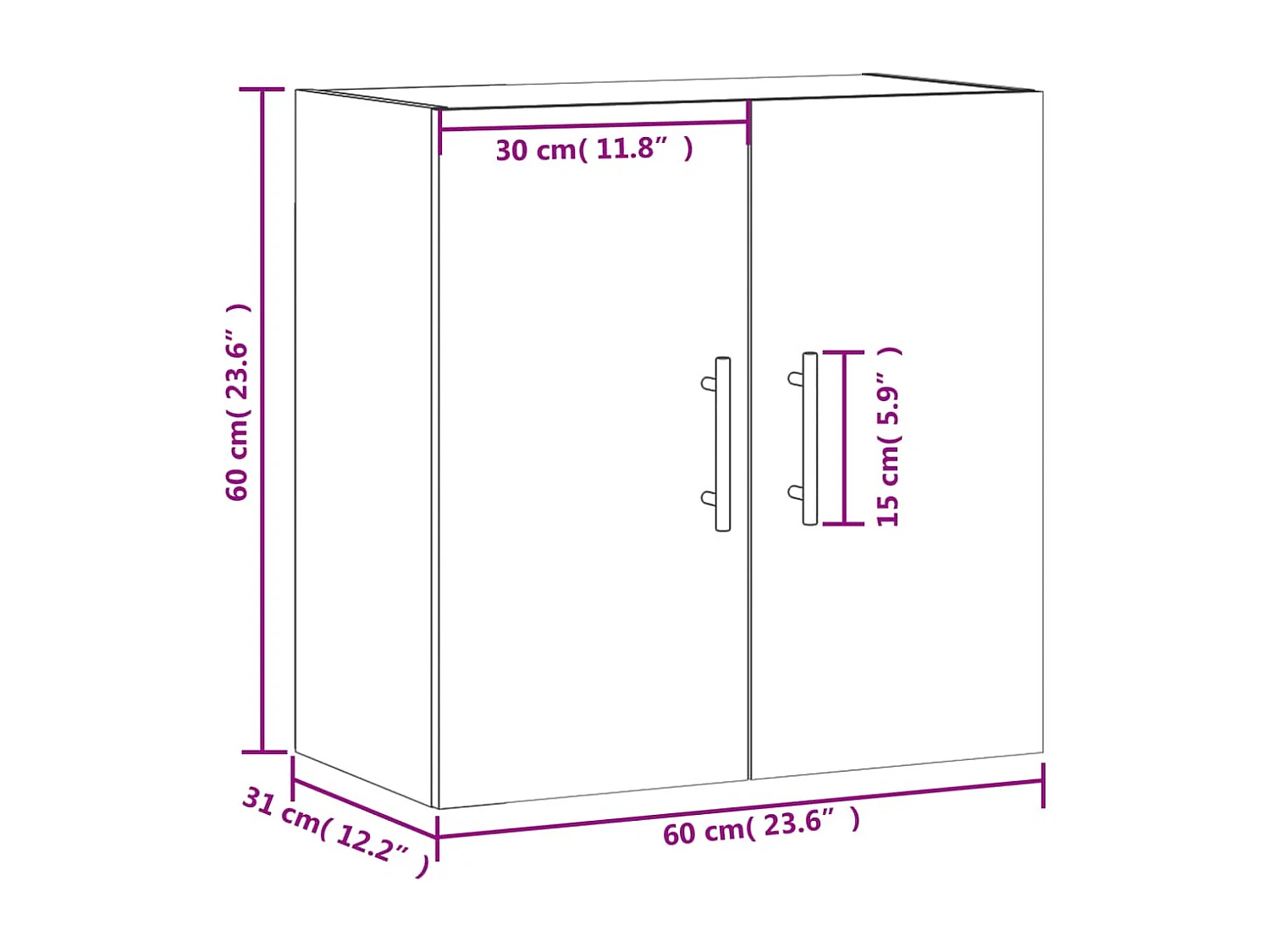 Armoire murale chêne sonoma 60x31x60 cm bois d'ingénierie