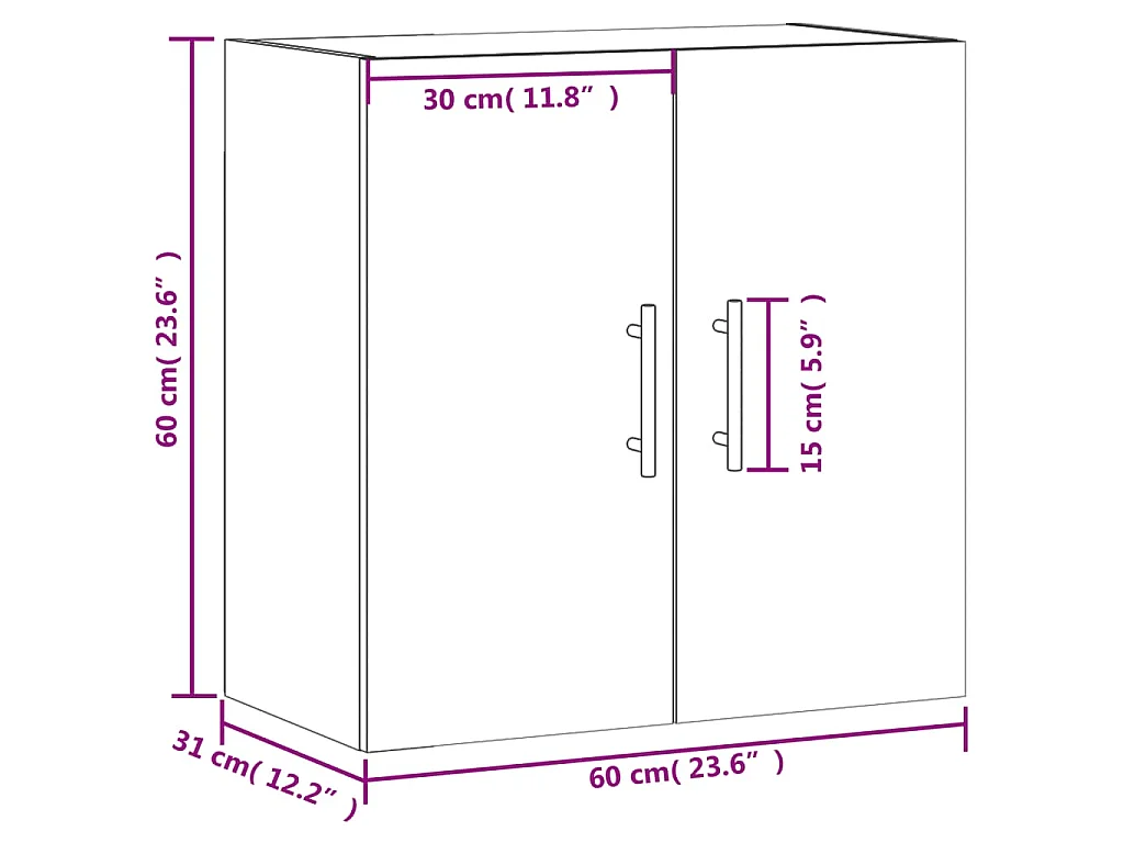 Armoire murale chêne sonoma 60x31x60 cm bois d'ingénierie