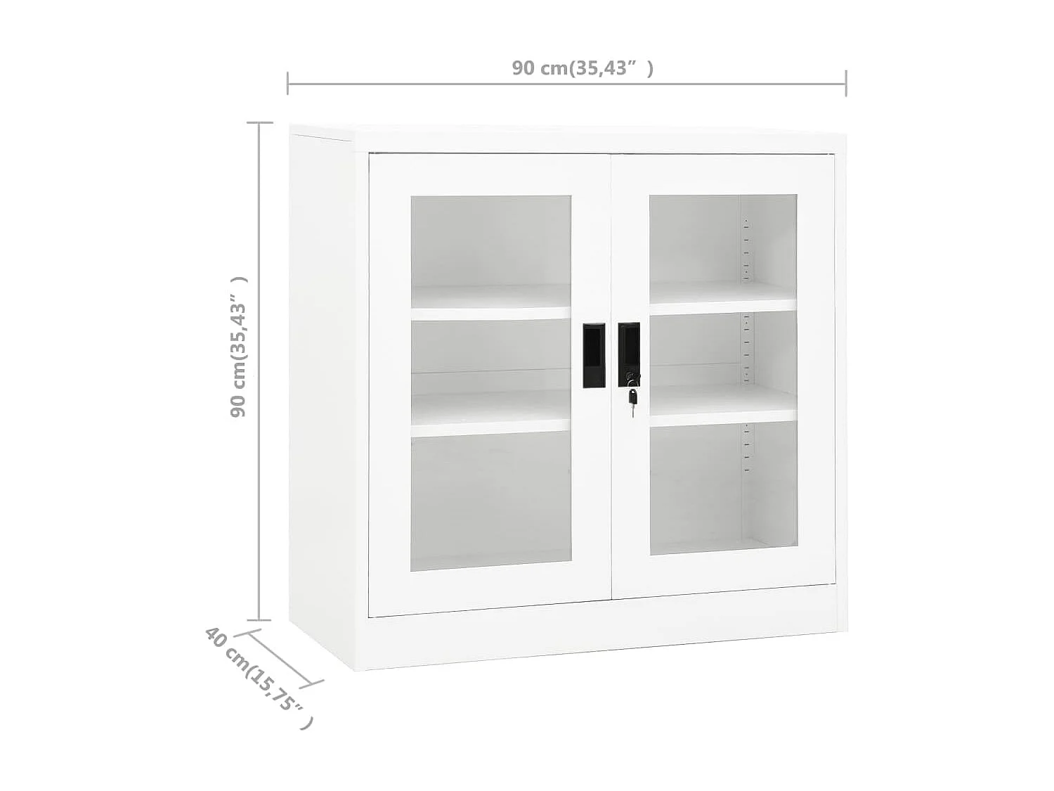 Armoire de bureau Blanc 90x40x90 cm Acier