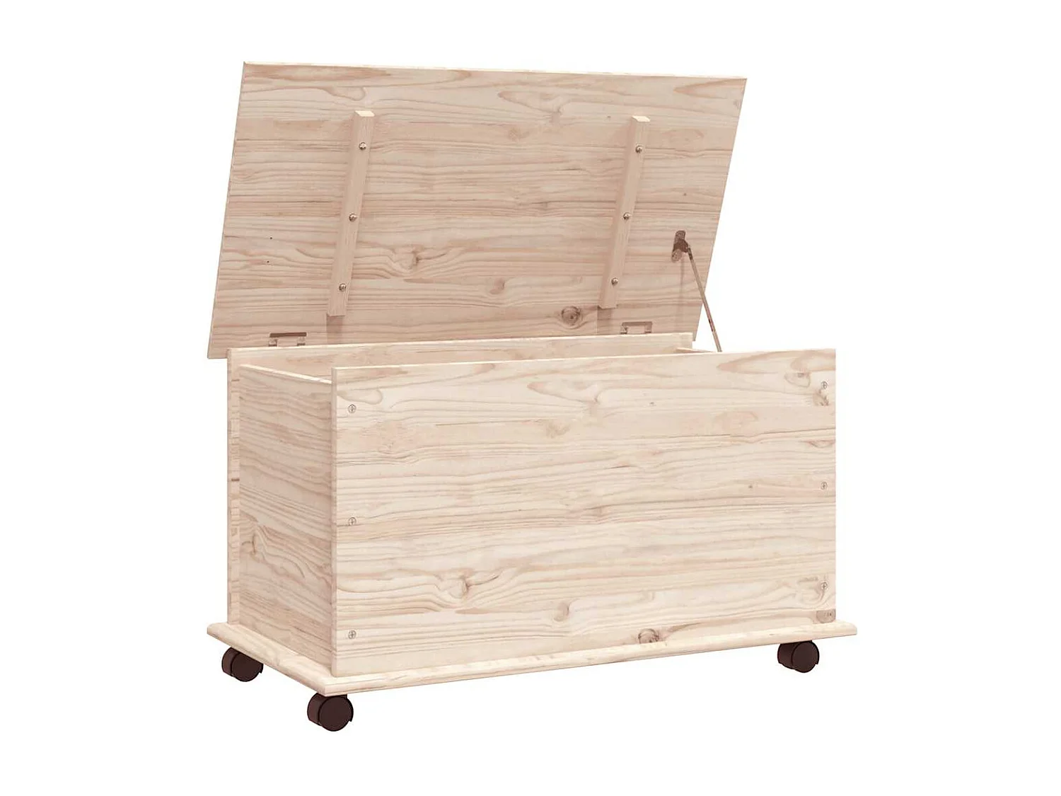 Truhe mit Rollen ALTA 73x39,5x43 cm Massivholz Kiefer