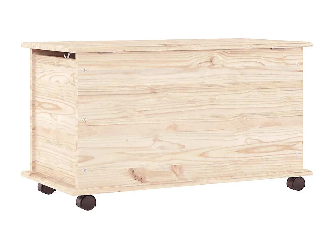 Opbergkist met wielen ALTA 73x39,5x43 cm massief grenenhout