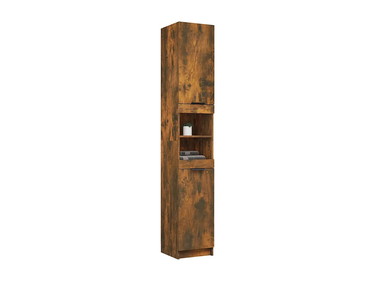 Armoire de bain Chêne fumé 32x34x188,5 cm Bois d'ingénierie