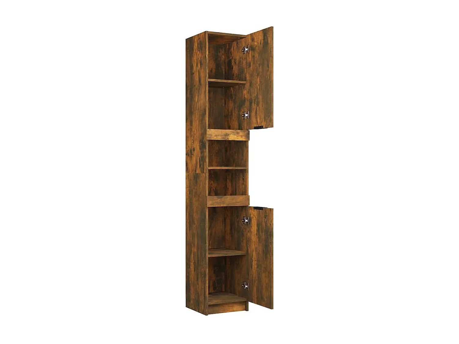 Armoire de bain Chêne fumé 32x34x188,5 cm Bois d'ingénierie