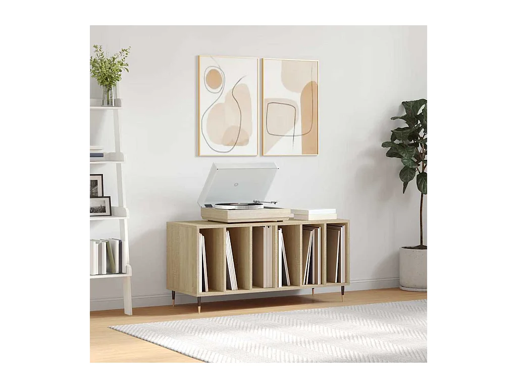 Armoire à disques chêne sonoma 100x38x48 cm bois d'ingénierie