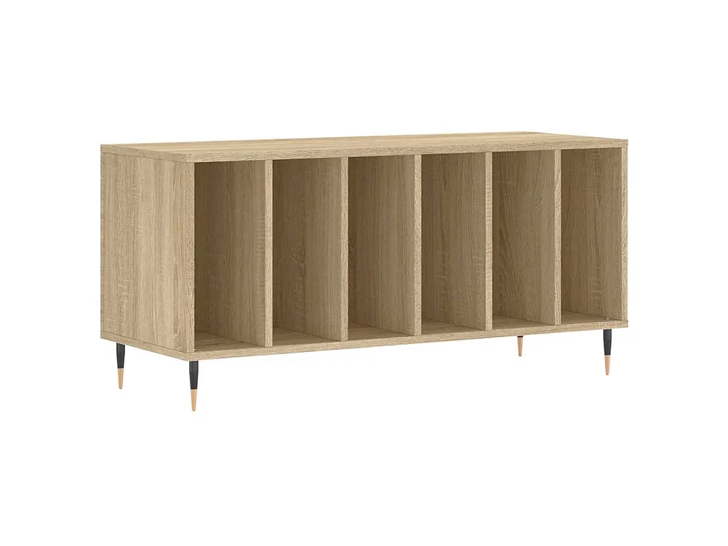 Mobile Porta Dischi Rovere Sonoma 100x38x48cm Legno Multistrato